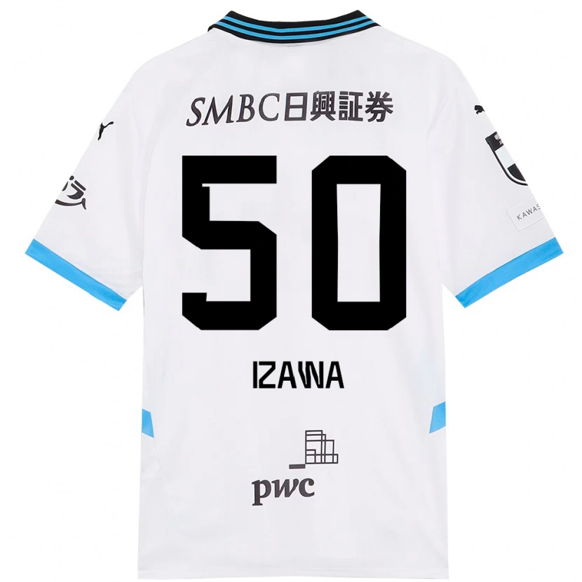 Danxen Hombre Camiseta Haruki Izawa #50 Blanco Azul Celeste 2ª Equipación 2025/26 La Camisa