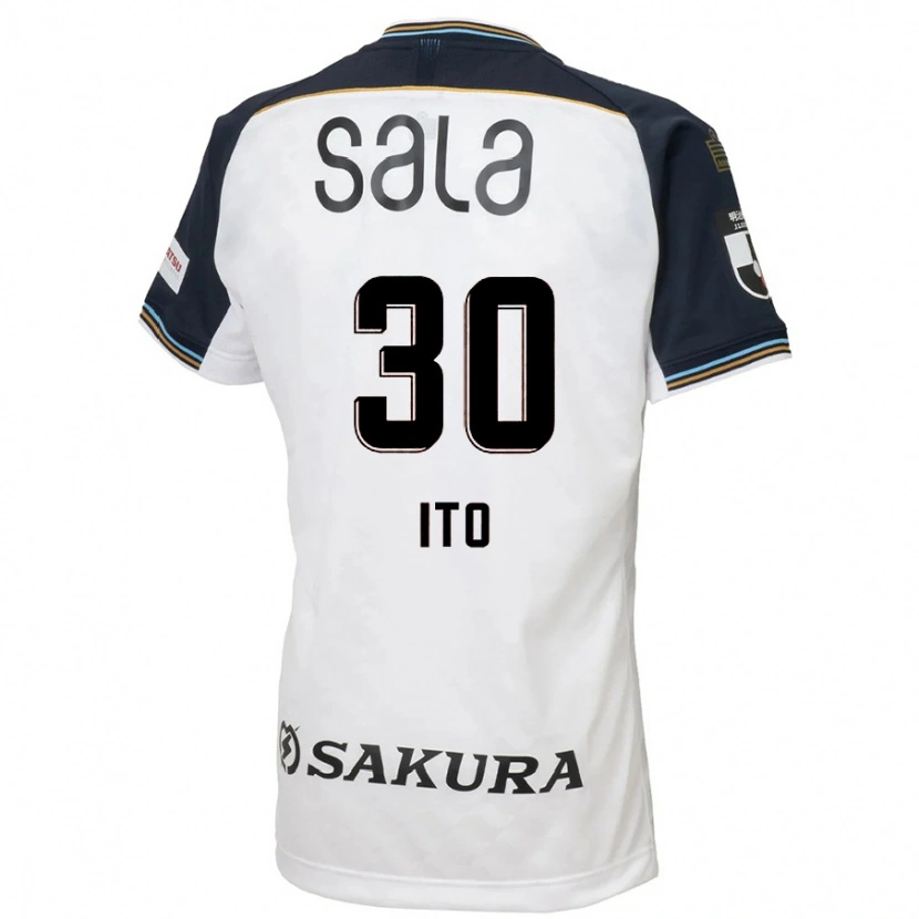 Danxen Hombre Camiseta Chikara Ito #30 Blanco Negro 2ª Equipación 2025/26 La Camisa