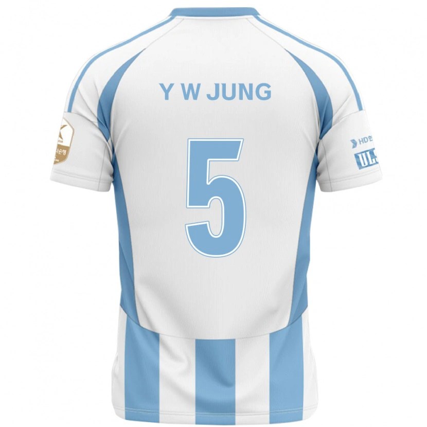 Danxen Hombre Camiseta Woo-Young Jung #5 Blanco Azul Celeste 2ª Equipación 2025/26 La Camisa