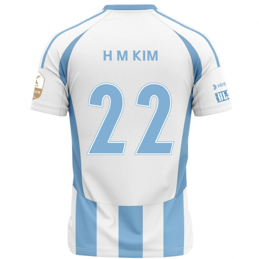 Danxen Hombre Camiseta Min-Hyuk Kim #22 Blanco Azul Celeste 2ª Equipación 2025/26 La Camisa