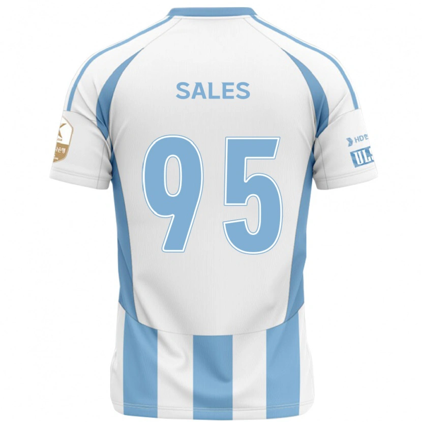 Danxen Hombre Camiseta Matheus Sales #95 Blanco Azul Celeste 2ª Equipación 2025/26 La Camisa