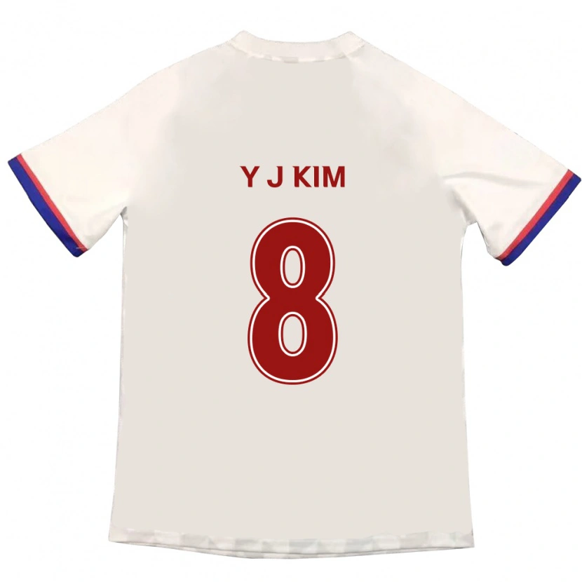 Danxen Hombre Camiseta Kim Yun-Ji #8 Blanquecino Rojo 2ª Equipación 2025/26 La Camisa