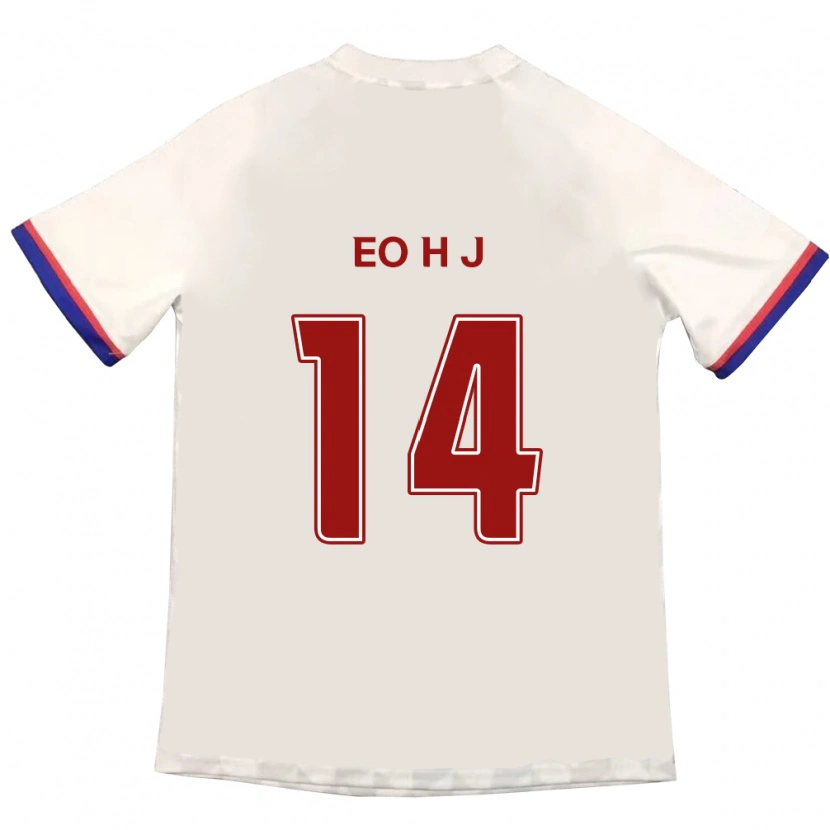 Danxen Hombre Camiseta Eo Hee-Jin #14 Blanquecino Rojo 2ª Equipación 2025/26 La Camisa
