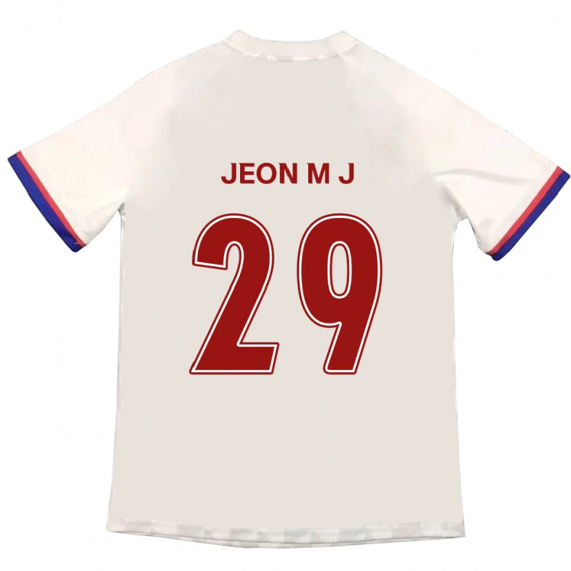 Danxen Hombre Camiseta Jeon Min-Ji #29 Blanquecino Rojo 2ª Equipación 2025/26 La Camisa