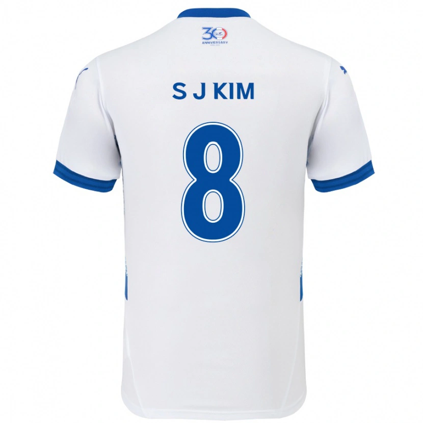 Danxen Hombre Camiseta Ji-Sung Kim #8 Azul Real Blanco 2ª Equipación 2025/26 La Camisa