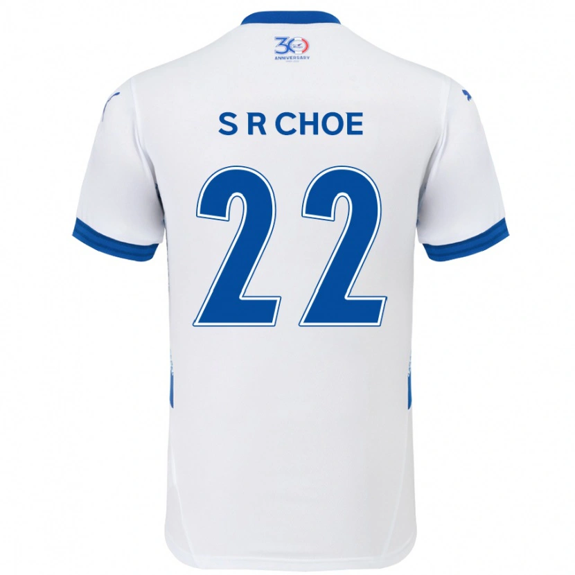 Danxen Hombre Camiseta Ryun-Seong Choe #22 Azul Real Blanco 2ª Equipación 2025/26 La Camisa