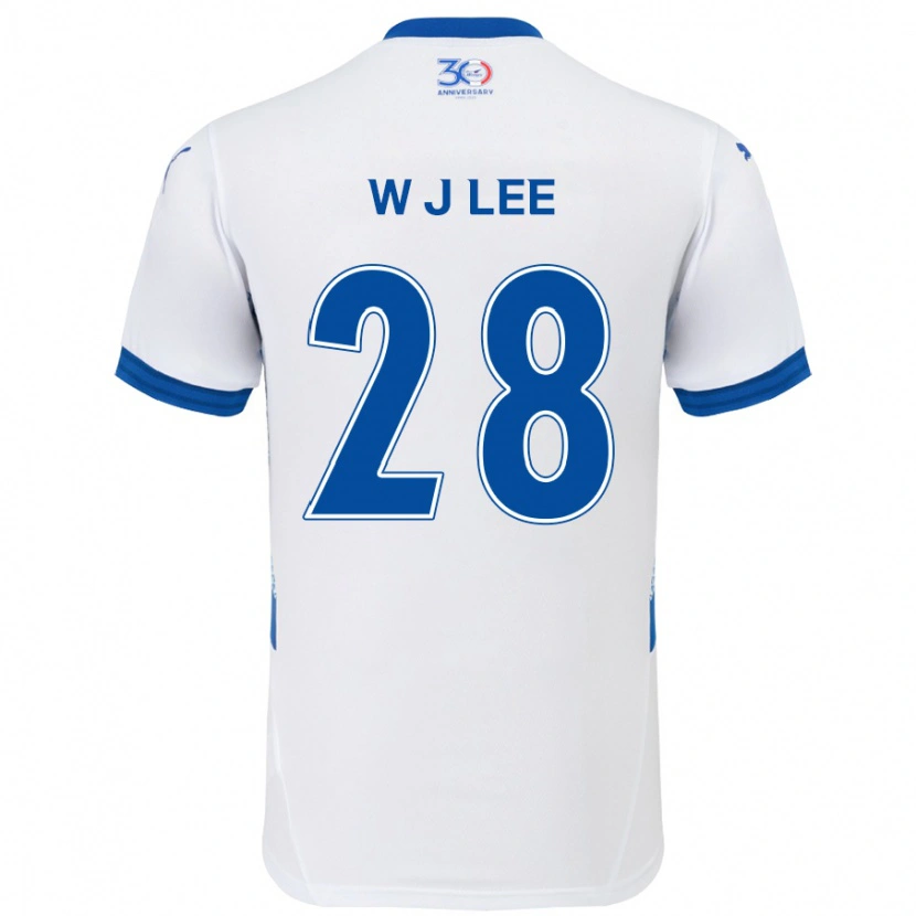 Danxen Hombre Camiseta Jun-Woo Lee #28 Azul Real Blanco 2ª Equipación 2025/26 La Camisa