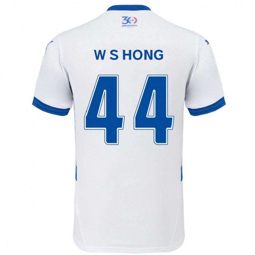 Danxen Hombre Camiseta Sang-Won Hong #44 Azul Real Blanco 2ª Equipación 2025/26 La Camisa