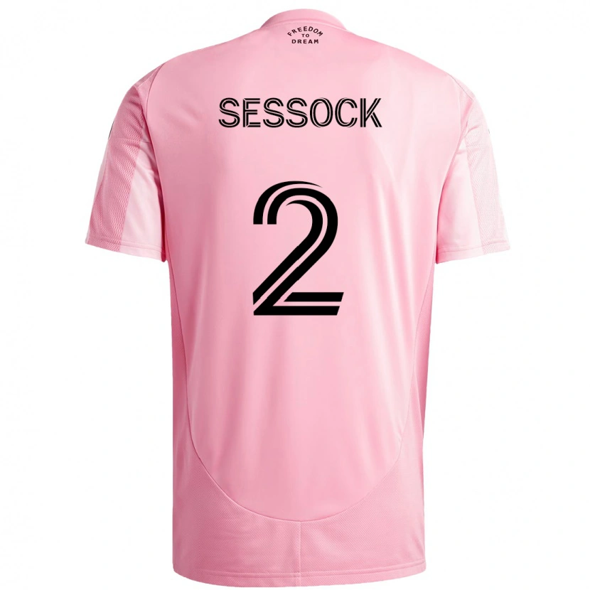 Danxen Mujer Camiseta Nykolas Sessock #2 Negro Rosa 1ª Equipación 2025/26 La Camisa