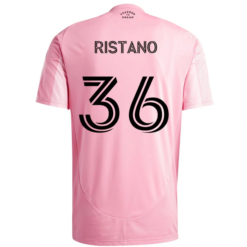Danxen Mujer Camiseta Alejo Ristano #36 Rosa Negro 1ª Equipación 2025/26 La Camisa
