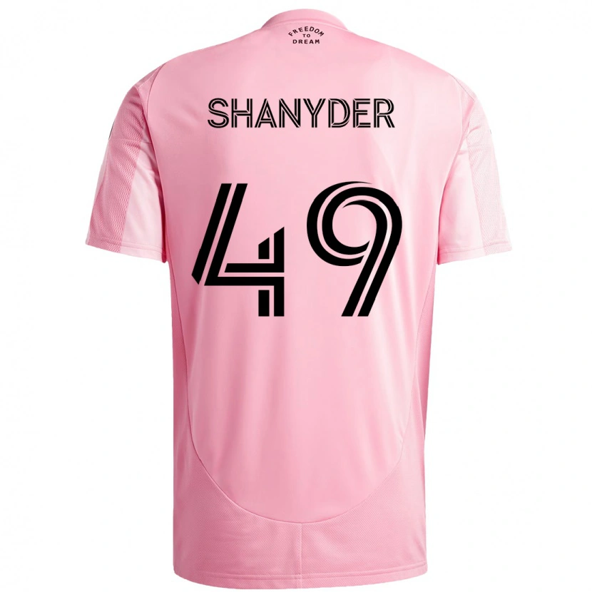 Danxen Mujer Camiseta Shanyder Borgelin #49 Rosa Negro 1ª Equipación 2025/26 La Camisa