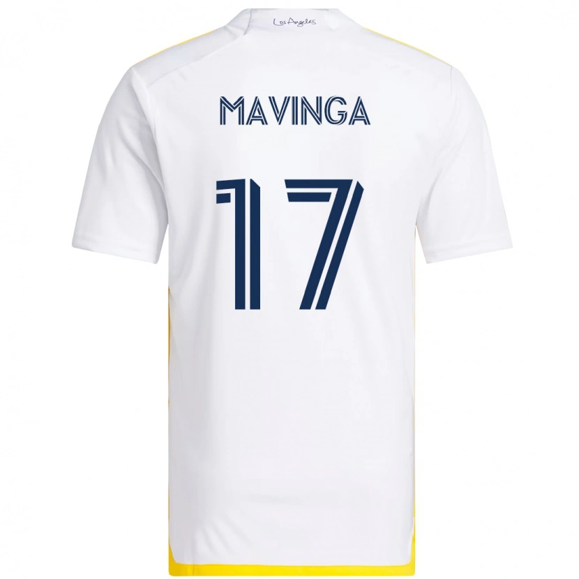 Danxen Mujer Camiseta Chris Mavinga #17 Blanco Amarillo 1ª Equipación 2025/26 La Camisa