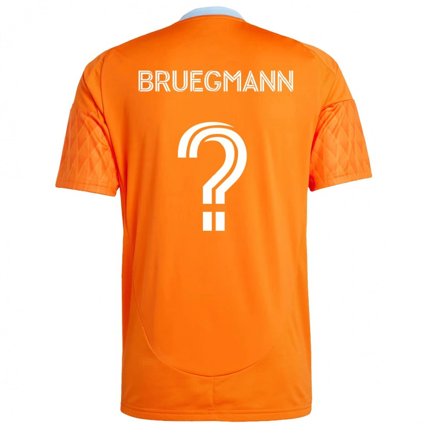 Danxen Mujer Camiseta Lukas Bruegmann #0 Naranja Blanco 1ª Equipación 2025/26 La Camisa