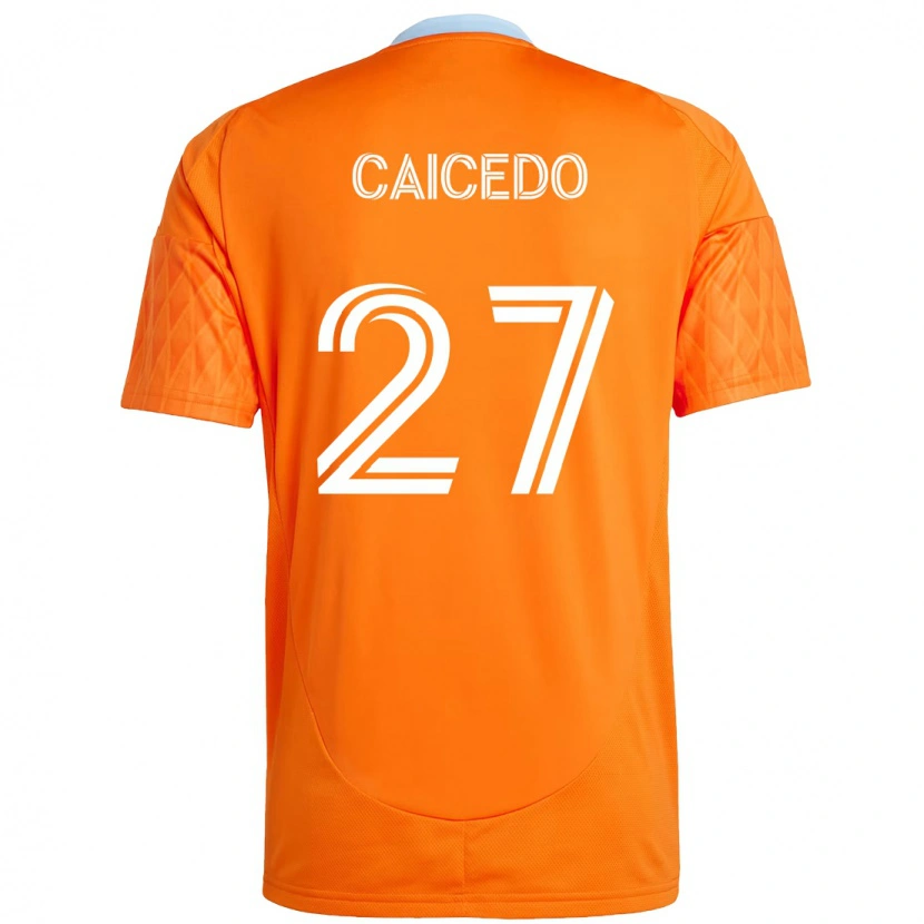 Danxen Mujer Camiseta Luis Caicedo #27 Morado Naranja 1ª Equipación 2025/26 La Camisa
