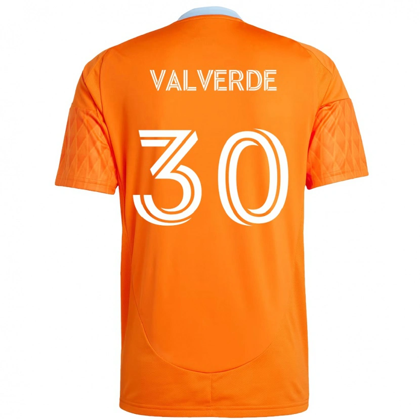 Danxen Mujer Camiseta Jefferson Valverde #30 Morado Naranja 1ª Equipación 2025/26 La Camisa