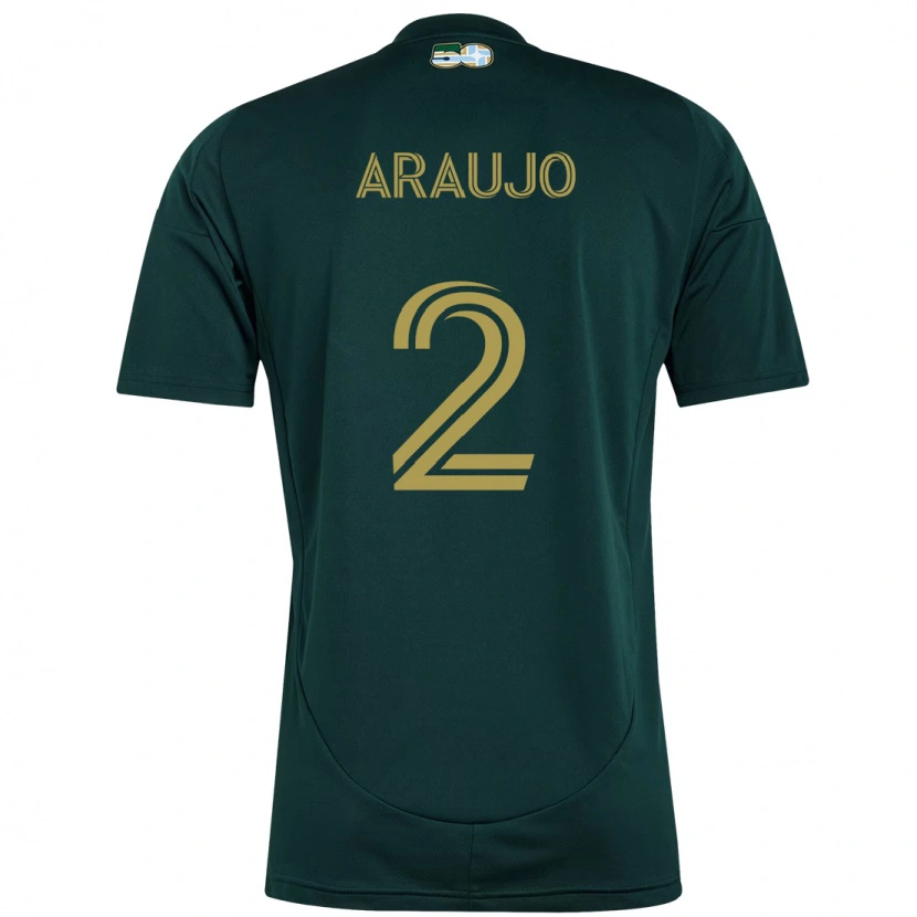 Danxen Mujer Camiseta Miguel Araujo #2 Beige Verde 1ª Equipación 2025/26 La Camisa