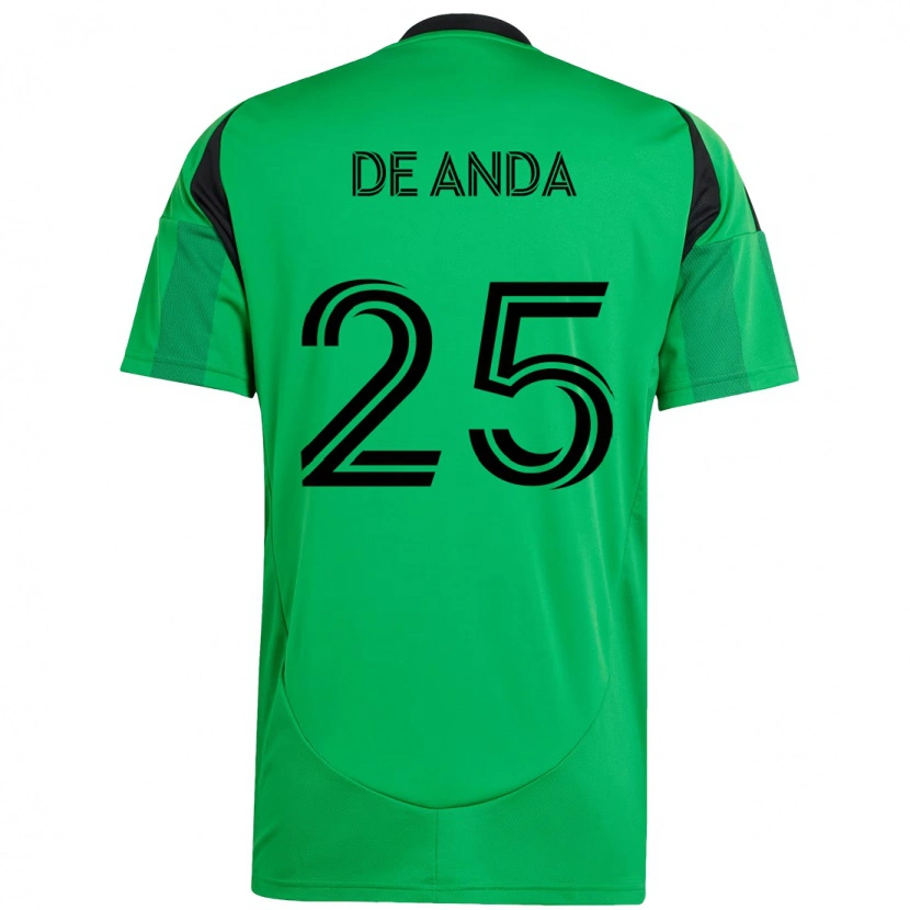 Danxen Mujer Camiseta Anthony De Anda #25 Blanco Verde 1ª Equipación 2025/26 La Camisa