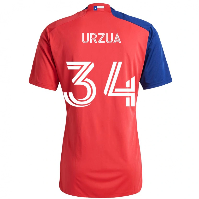 Danxen Mujer Camiseta Alejandro Urzua #34 Rojo Azul Marino 1ª Equipación 2025/26 La Camisa