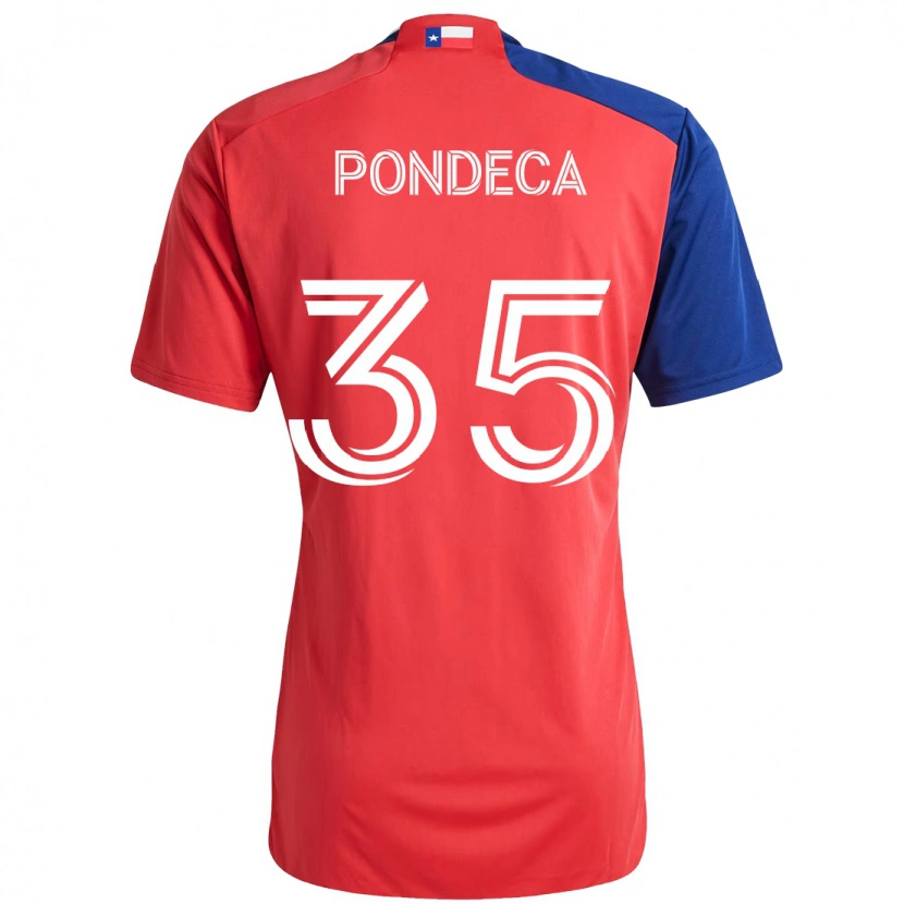 Danxen Mujer Camiseta Tomas Pondeca #35 Azul Claro Rojo 1ª Equipación 2025/26 La Camisa