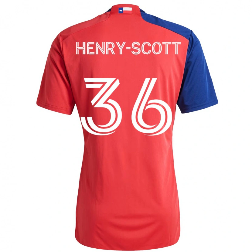 Danxen Mujer Camiseta Malik Henry-Scott #36 Azul Claro Rojo 1ª Equipación 2025/26 La Camisa