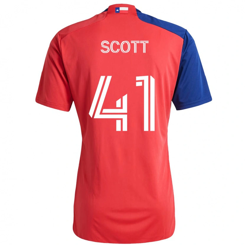 Danxen Mujer Camiseta Tarik Scott #41 Azul Claro Rojo 1ª Equipación 2025/26 La Camisa
