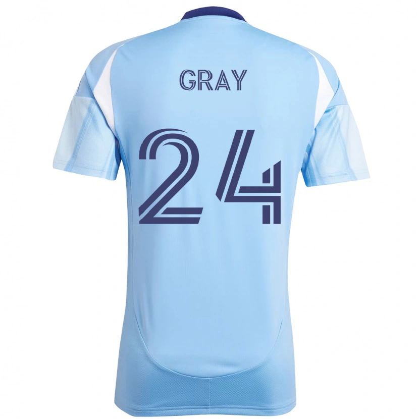 Danxen Mujer Camiseta Tayvon Gray #24 Negro Azul Naranja 1ª Equipación 2025/26 La Camisa