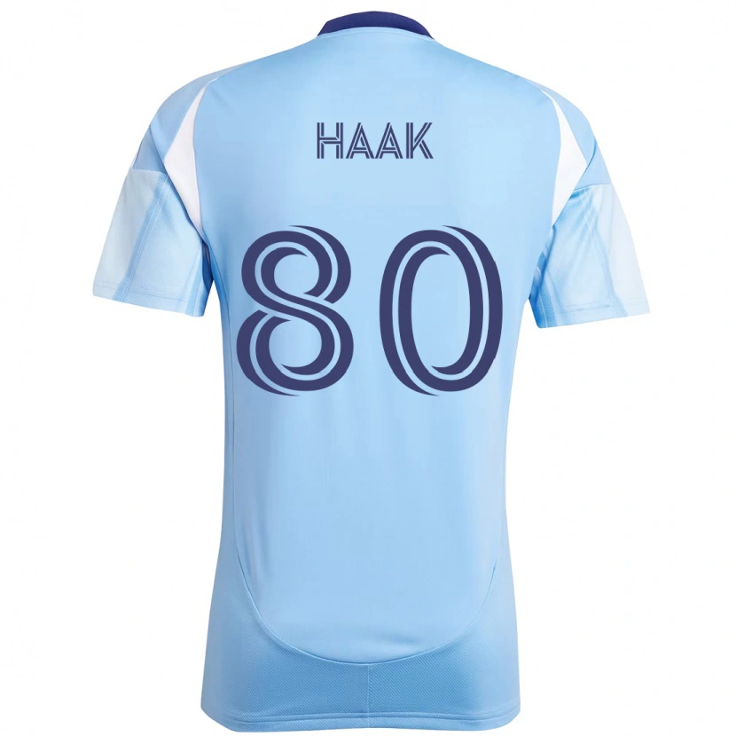 Danxen Mujer Camiseta Justin Haak #80 Negro Azul Naranja 1ª Equipación 2025/26 La Camisa