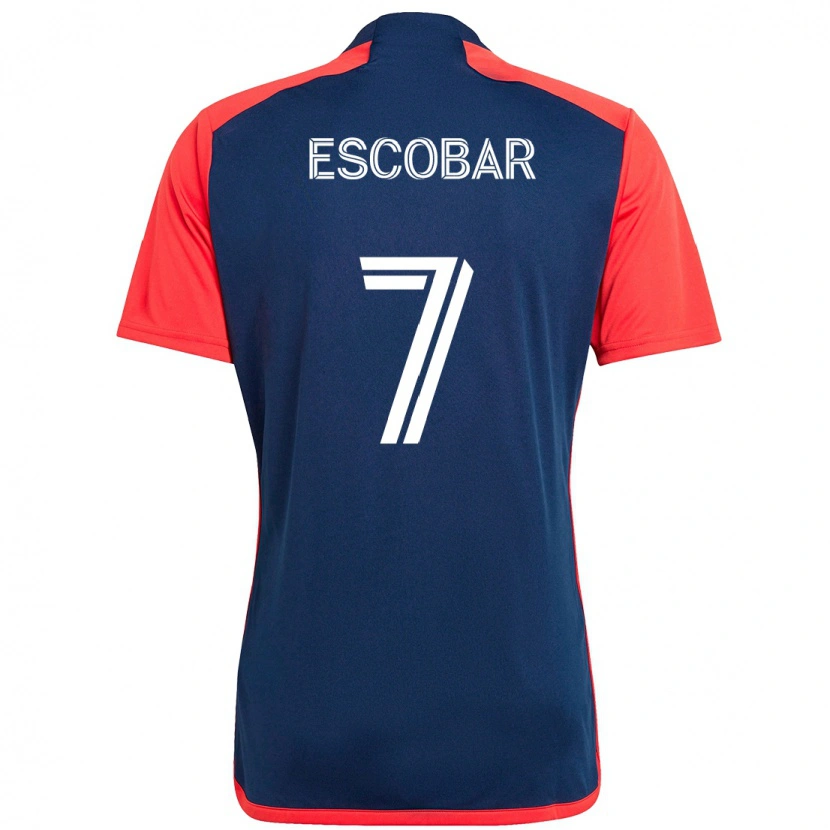 Danxen Mujer Camiseta Olger Escobar #7 Azul Rojo 1ª Equipación 2025/26 La Camisa