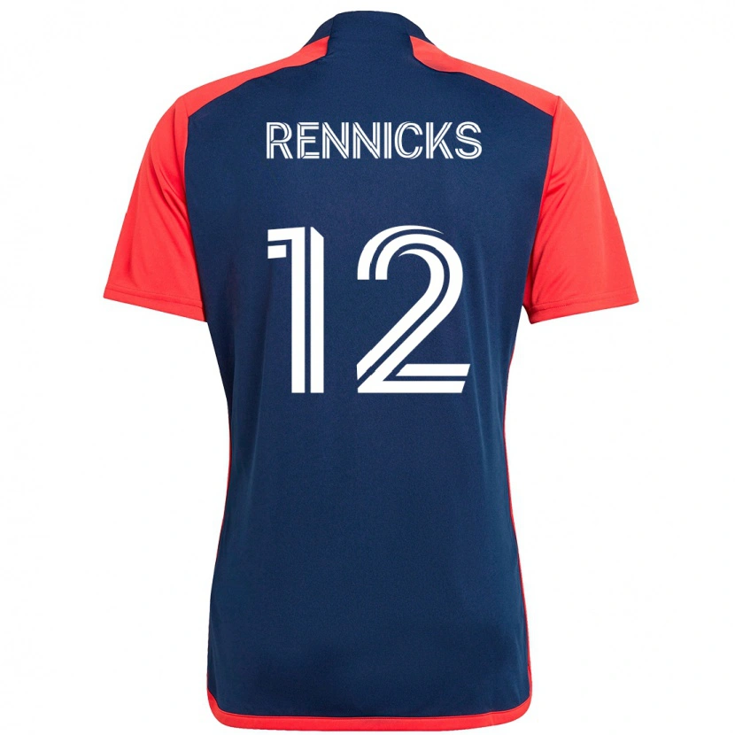 Danxen Mujer Camiseta Justin Rennicks #12 Azul Rojo 1ª Equipación 2025/26 La Camisa