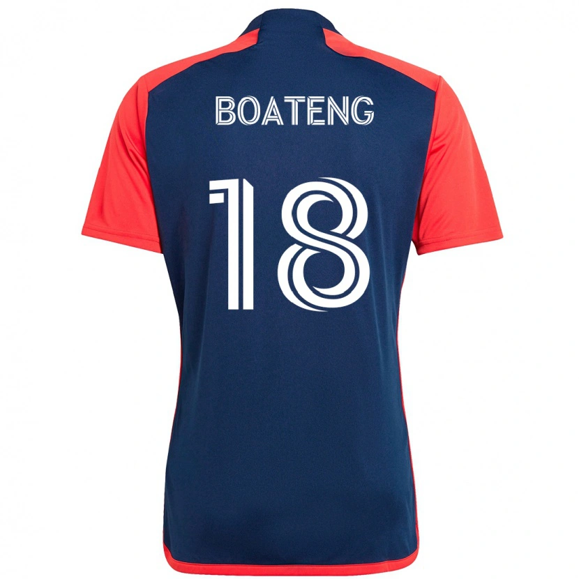 Danxen Mujer Camiseta Emmanuel Boateng #18 Azul Rojo 1ª Equipación 2025/26 La Camisa