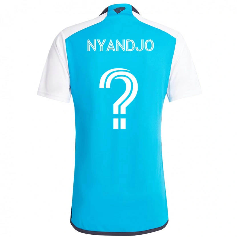 Danxen Mujer Camiseta James Nyandjo #0 Azul Celeste Blanco 1ª Equipación 2025/26 La Camisa