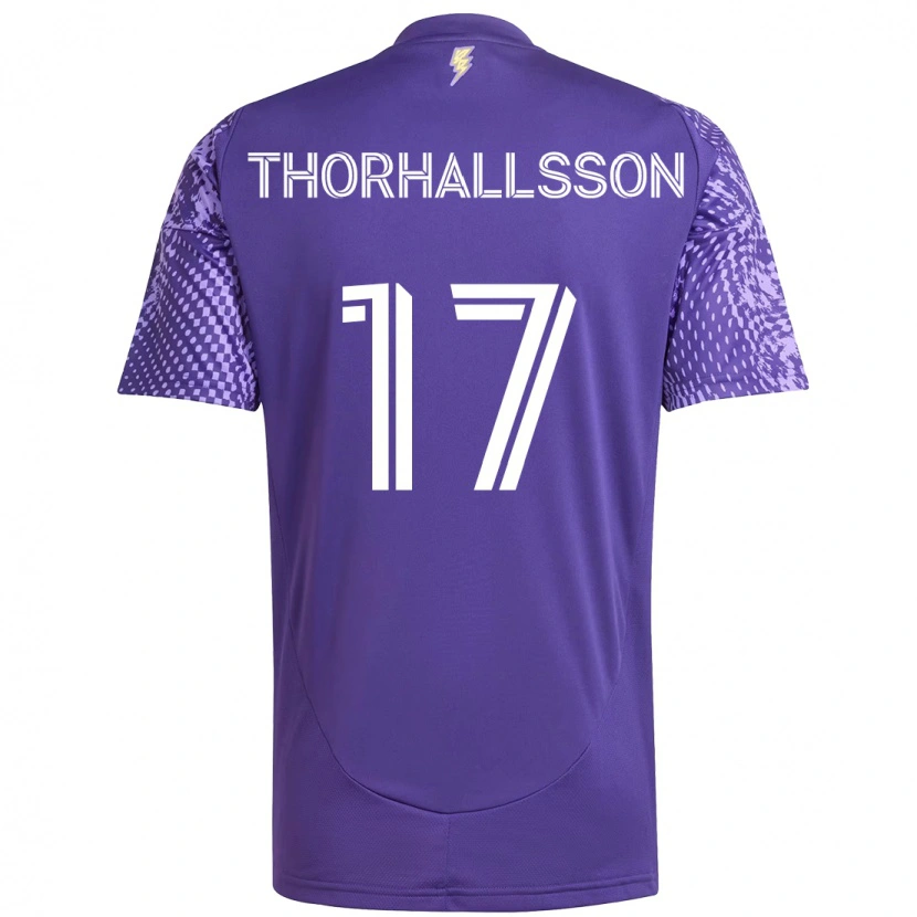 Danxen Mujer Camiseta Dagur Dan Thórhallsson #17 Blanco Morado 1ª Equipación 2025/26 La Camisa