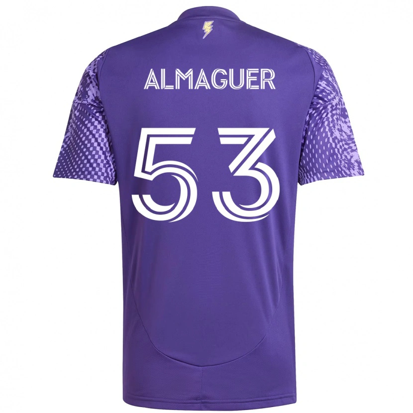 Danxen Mujer Camiseta Jorge Almaguer #53 Blanco Morado 1ª Equipación 2025/26 La Camisa