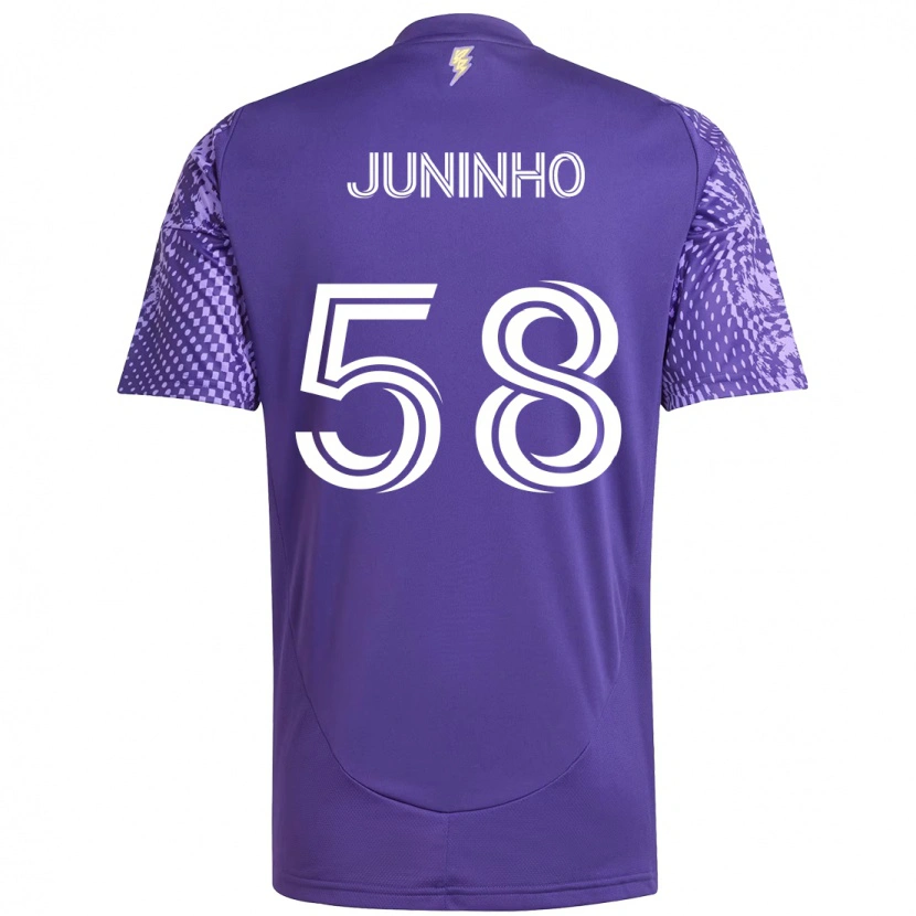 Danxen Mujer Camiseta Juninho #58 Blanco Morado 1ª Equipación 2025/26 La Camisa