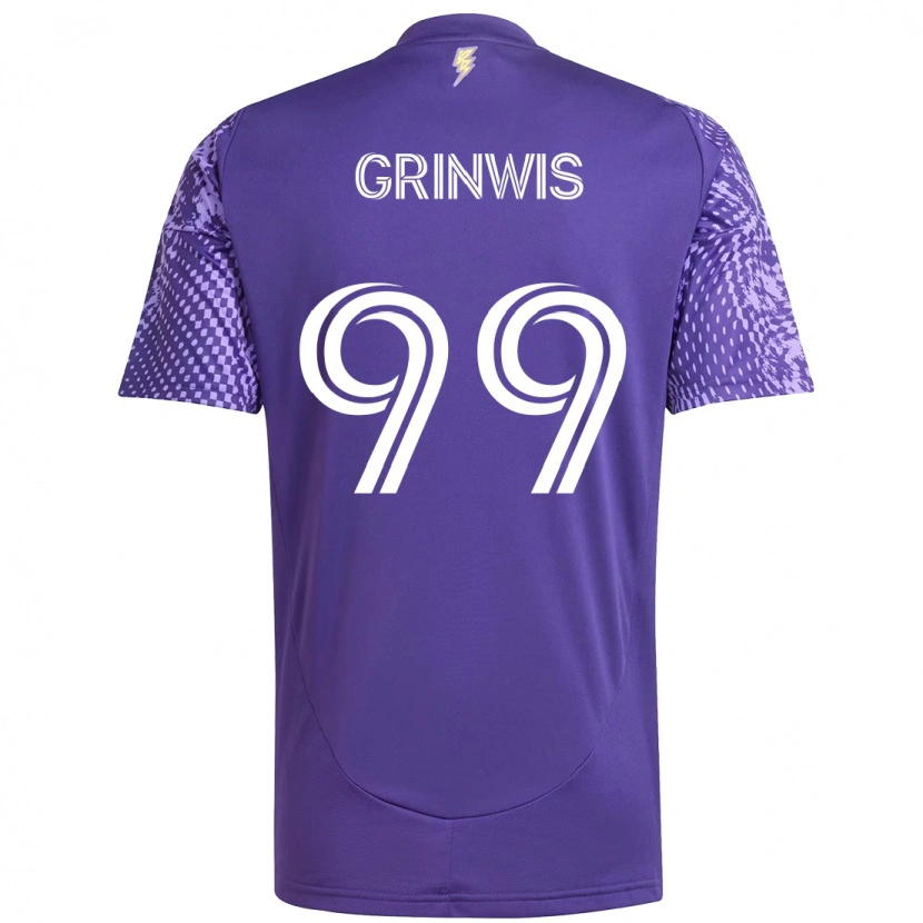 Danxen Mujer Camiseta Adam Grinwis #99 Morado Blanco 1ª Equipación 2025/26 La Camisa