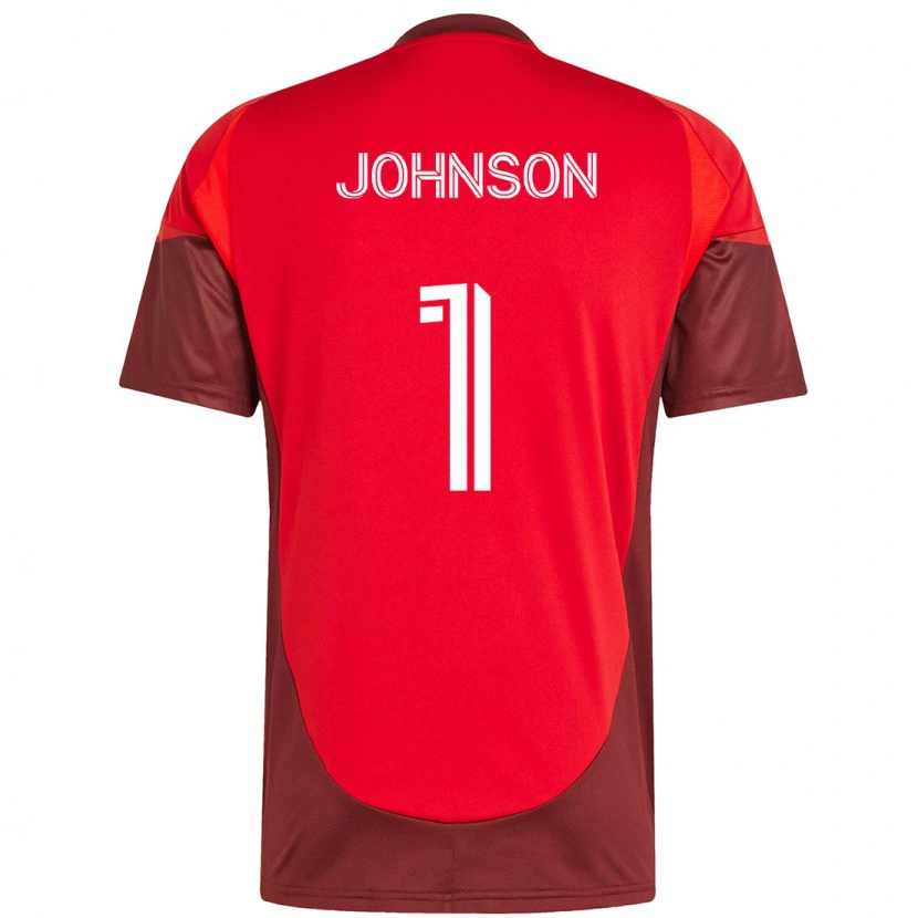 Danxen Mujer Camiseta Sean Johnson #1 Blanco Rojo 1ª Equipación 2025/26 La Camisa