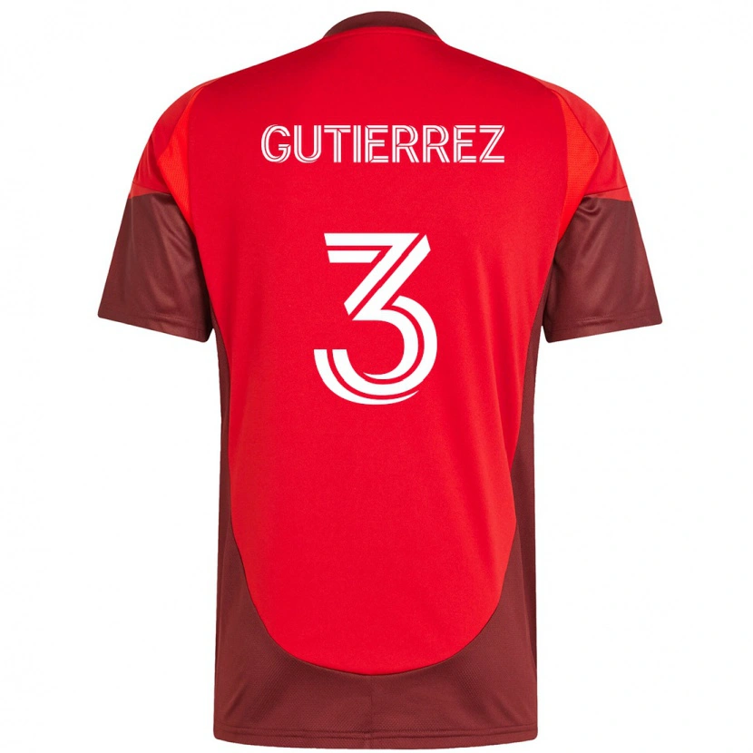 Danxen Mujer Camiseta Cristián Gutiérrez #3 Rojo Blanco 1ª Equipación 2025/26 La Camisa