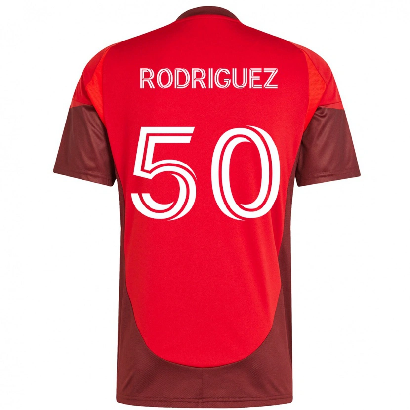 Danxen Mujer Camiseta Abraham Rodriguez #50 Blanco Rojo 1ª Equipación 2025/26 La Camisa