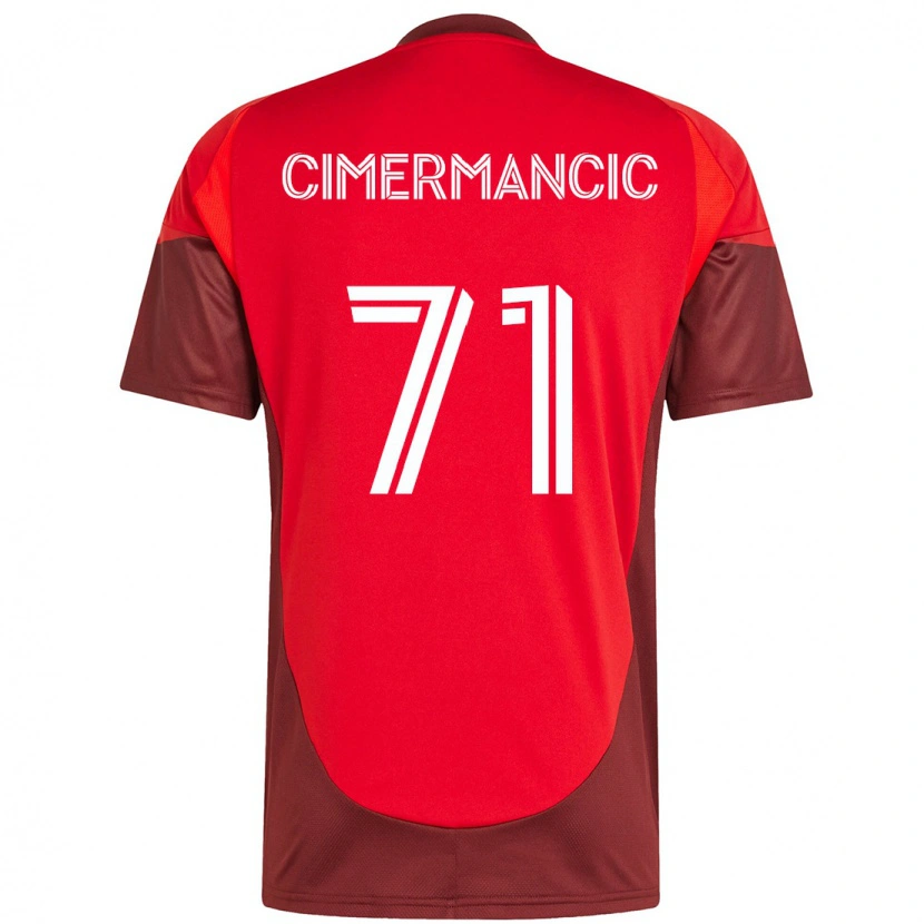 Danxen Mujer Camiseta Markus Cimermancic #71 Rojo Blanco 1ª Equipación 2025/26 La Camisa