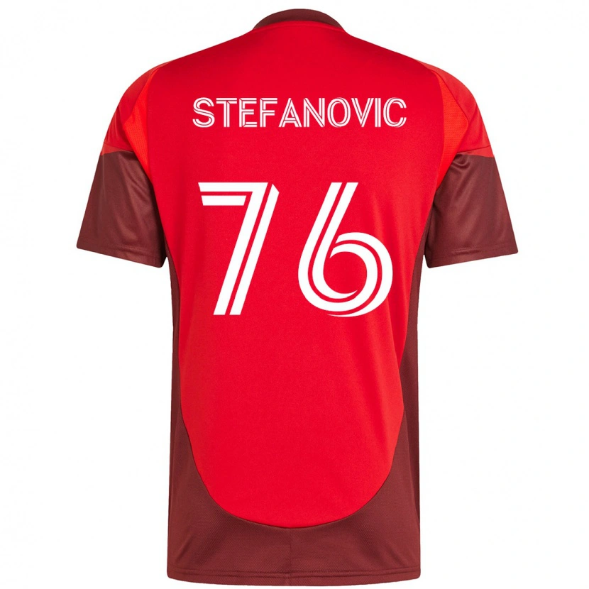 Danxen Mujer Camiseta Lazar Stefanovic #76 Blanco Rojo 1ª Equipación 2025/26 La Camisa