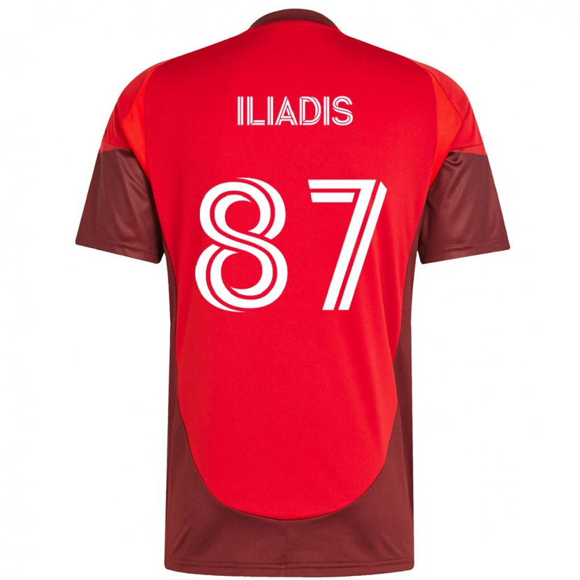 Danxen Mujer Camiseta Costa Iliadis #87 Blanco Rojo 1ª Equipación 2025/26 La Camisa
