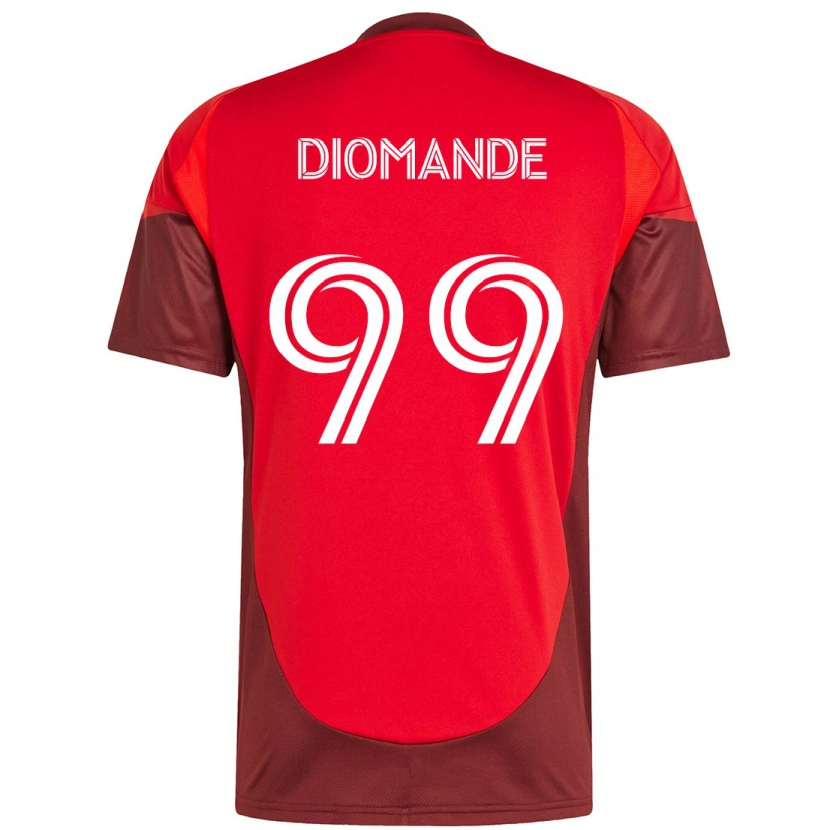 Danxen Mujer Camiseta Adama Diomande #99 Blanco Rojo 1ª Equipación 2025/26 La Camisa