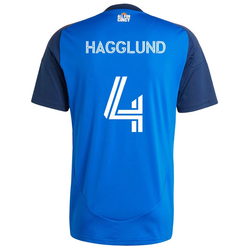 Danxen Mujer Camiseta Nick Hagglund #4 Blanco Azul Naranja 1ª Equipación 2025/26 La Camisa