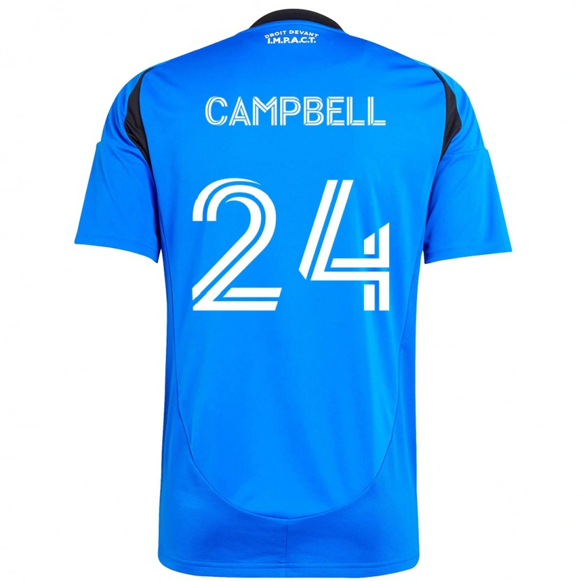 Danxen Mujer Camiseta George Campbell #24 Azul Oscuro Negro 1ª Equipación 2025/26 La Camisa