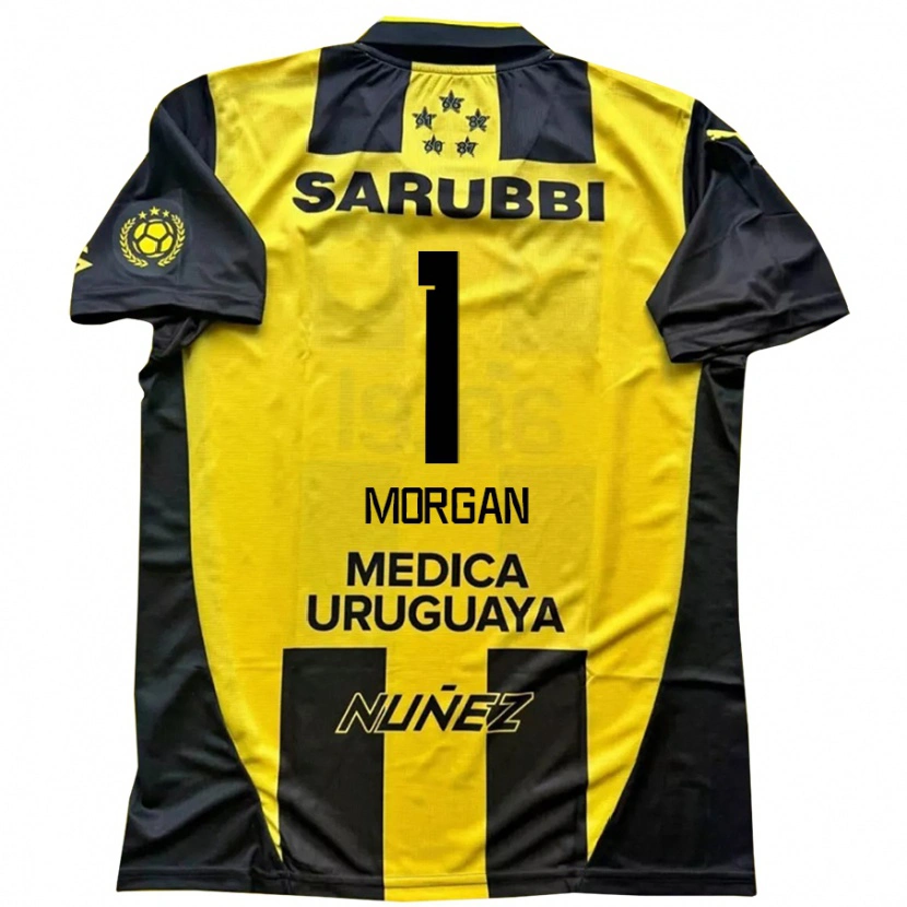 Danxen Mujer Camiseta Kevin Morgan #1 Negro Amarillo 1ª Equipación 2025/26 La Camisa
