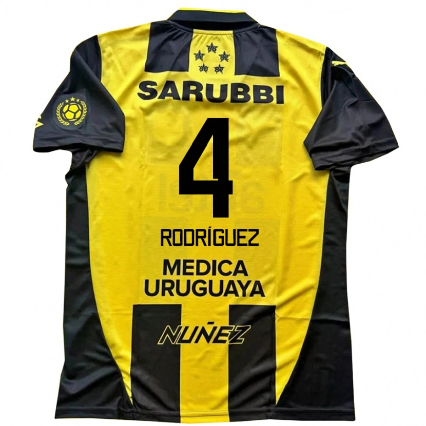 Danxen Mujer Camiseta Guzmán Rodríguez #4 Negro Amarillo 1ª Equipación 2025/26 La Camisa