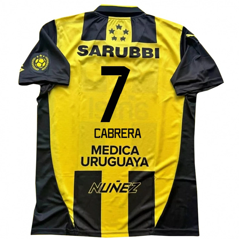 Danxen Mujer Camiseta Javier Cabrera #7 Negro Amarillo 1ª Equipación 2025/26 La Camisa
