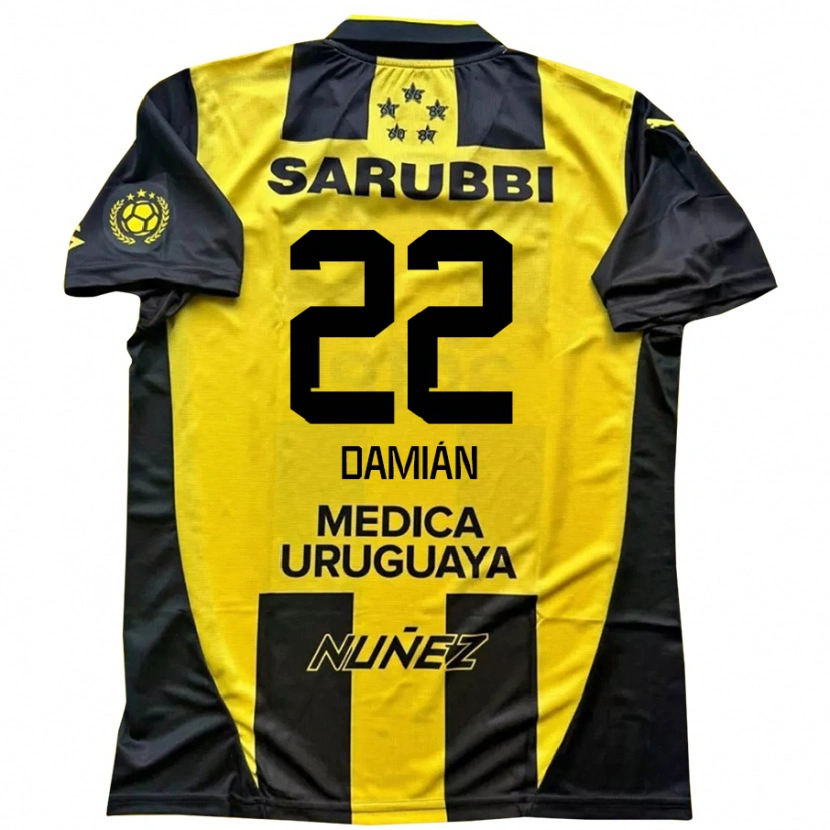 Danxen Mujer Camiseta Damián Suárez #22 Negro Amarillo 1ª Equipación 2025/26 La Camisa