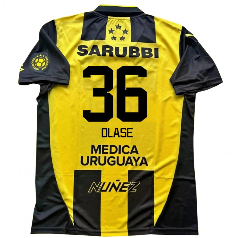 Danxen Mujer Camiseta Tomás Olase #36 Negro Amarillo 1ª Equipación 2025/26 La Camisa