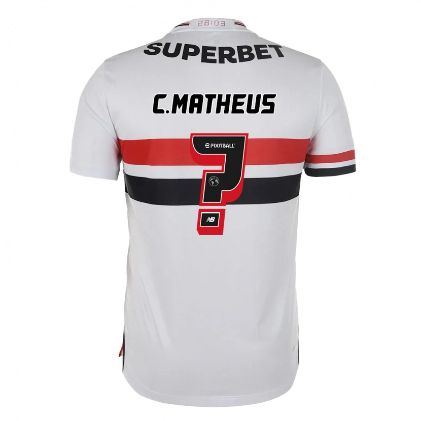 Danxen Mujer Camiseta Caio Matheus #0 Rojo Negro Blanco 1ª Equipación 2025/26 La Camisa
